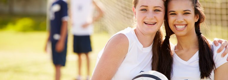 Members Of Female High School Soccer Team